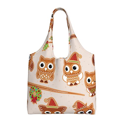 Sac en toile motif hiboux résistant pour courses et sport