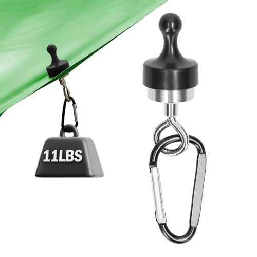ayamaya Magnetic Camping Hooks for Canopy Magnet Clip Hanger with Carabiner for Tents Inside, Tent Hanging Hook Organizer for Lamp, Rooftop Tent Tarp Accessories for Camping, RV Camper, Picnic