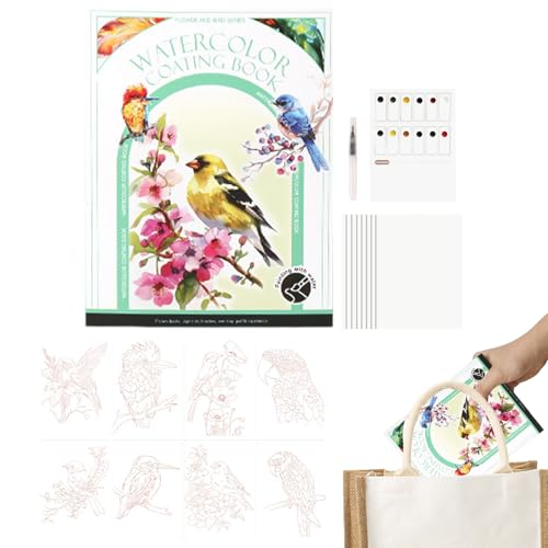 Cuaderno de trabajo de acuarela para adultos, cuaderno de bocetos portátil de 3 pliegues, juego de libros de dibujo de acuarela para relajación, meditación, escuela, viajes, oficina, dibujo, pintura