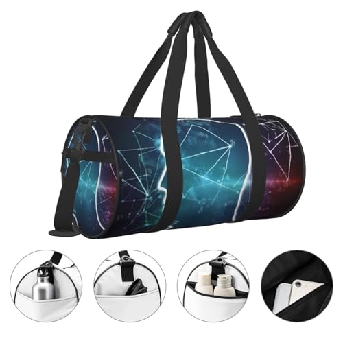 Travel Duffle Bag Weekender Bags for Men Women with Shoe Compartment Large Capacity Weekender Overnight Bag Formulas Shapes Theory Math Lesson Carry On Tote Bags Sport Gym Bag for Travel Yoga, Black,3