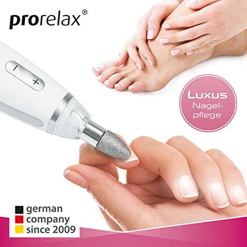 prorelax Maniküre- / Pediküre-Set DELUXE | Für Damen und Herren | Professionelle Hand- und Fußpflege für Zuhause und unterwegs | 15 hochwertige Aufsätze aus chirurgischem Stahl | Mit LED-Licht
