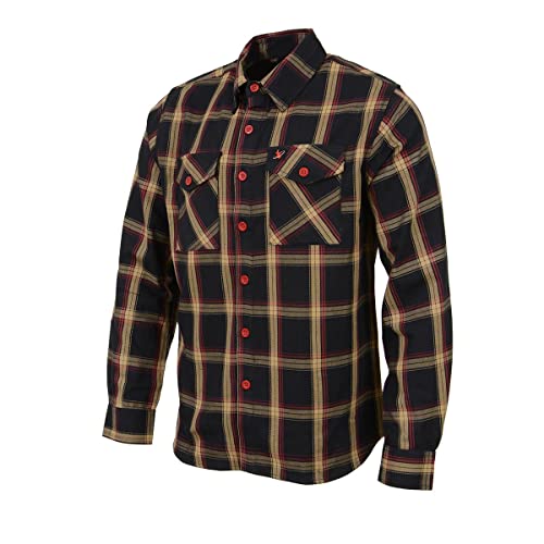 Milwaukee Leather MNG11669 Men's Black and Yellow with Red Long Sleeve Cotton Flannel Shirt4