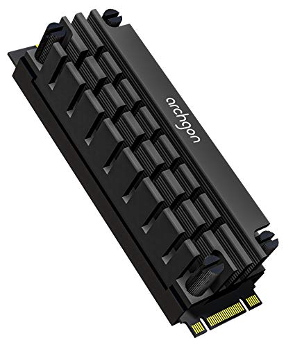 archgon HS-1110 Dissipatore di Calore per M.2 SSD 2280 PCIe NVMe/SATA, Altezza 20 mm, Alluminio, Pad Termico 2X, Montaggio a Vite, passivo, Nero