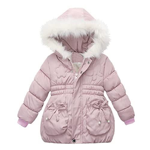 Girls Winter Coat Toddler Insulated Cozy Down Fleece Jacket Hoodie Baby Pockets Zipper Botton Snowsuit2