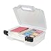 ArtBin 6977AB 12 inch Quick View Deep Base Carrying Case, Portable Art & Craft Organizer with Handle, [1] Plastic Storage Case, Translucent