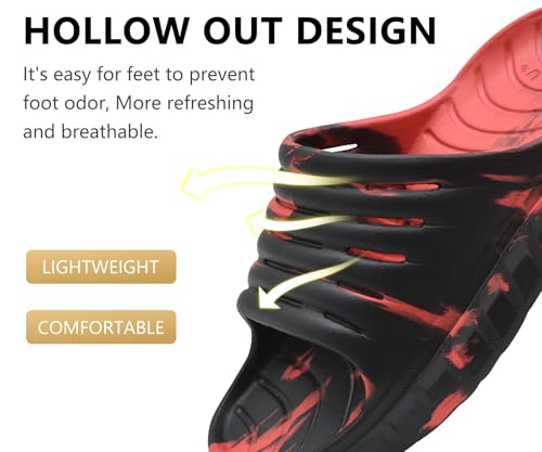 Image of GPOS Mens Sport Recovery Sandals Plantar Fasciitis Thick Cushion Slides Sandals Lightweight Comfort Orthotic Slippers