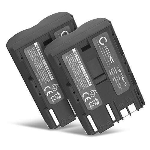 CELLONIC 2X Batteria BP-511-512 -514 BP-508 BP-522 BP-535 Compatibile con Canon EOS 5D EOS 50D EOS 40D EOS 30D 300D EOS 20D EOS 10D PowerShot G3 G5 G1 MV730i MV700 MV630i MV600 ZR80 ZR85, 1600mAh