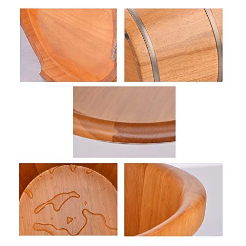 Cubo de madera para baño de pies con tapa, barril de roble miniatura 6