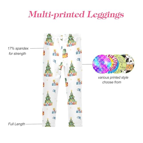CaTaKu Girls Leggings Christmas Tree Cute Dragon Leggings for Girls Kids Athletic Workout Yoga Pants Size 4-10T4