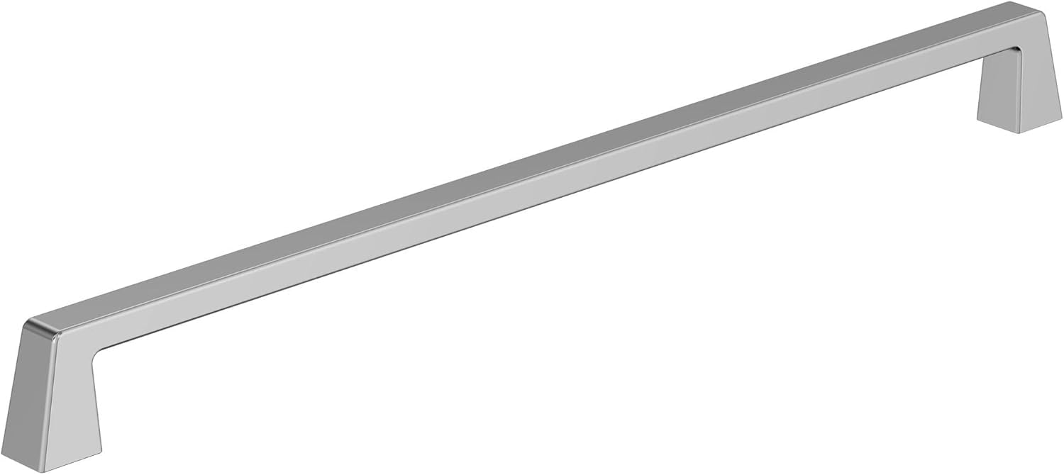 Amerock BP5528426 | Polished Chrome Cabinet Pull | 12-5/8 in (320 mm) Center-to-Center Cabinet Handle | Blackrock | Drawer Pull | Kitchen Cabinet Handle | Furniture Hardware