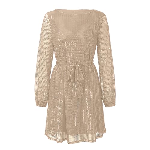 Robe de soirée courte à paillettes stretch avec coupe ajustée flatteuse - 5