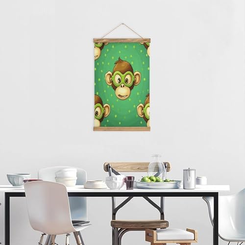Arte de pared de mono FekiLoot: decora tu oficina con un cuadro de pergamino único 6
