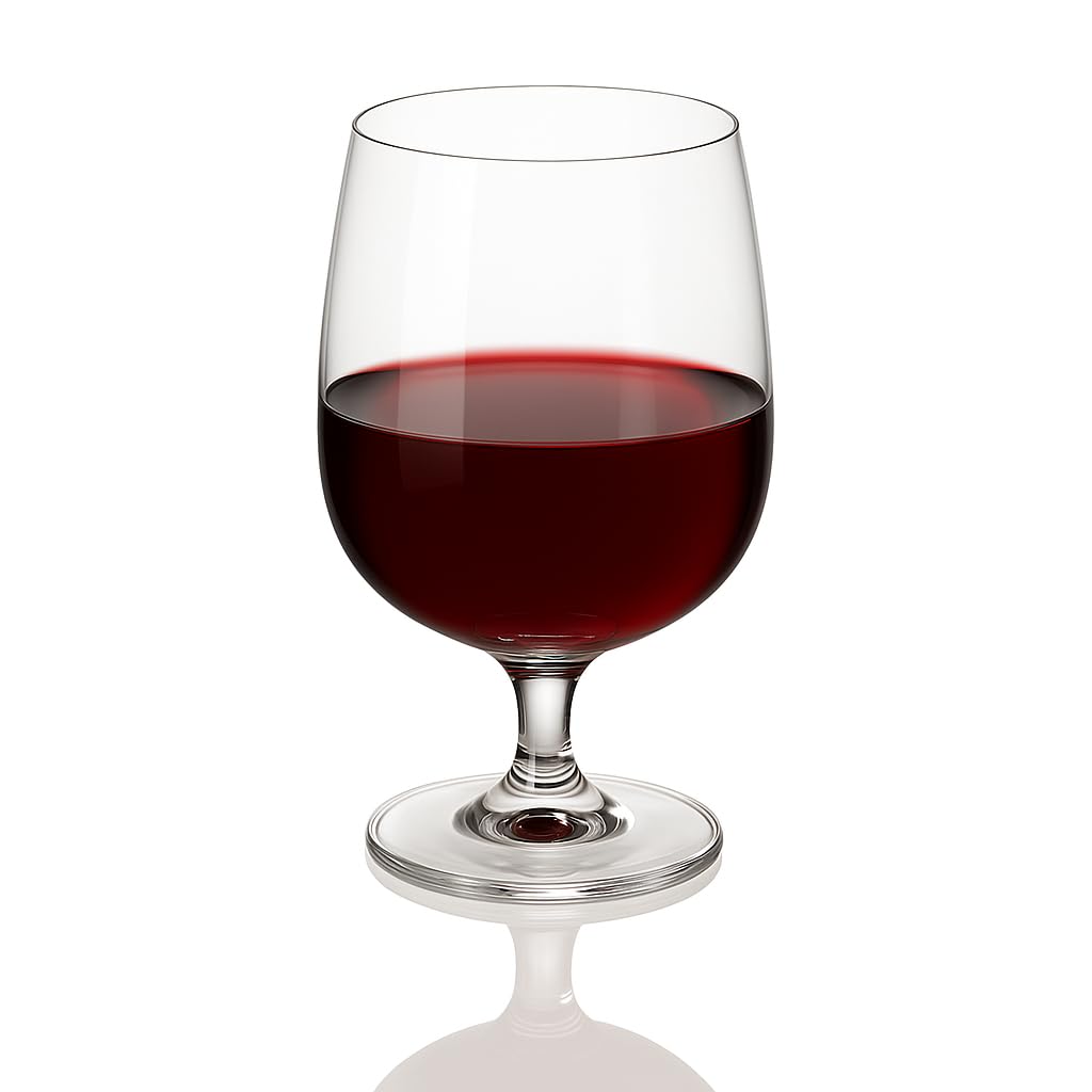 DIAMANTE Copas de vino de tallo corto, copas de agua, juego de 6, capacidad de 346 ml, aptas para lavavajillas