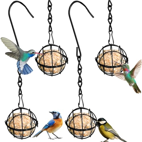 Image of Ram© 4 x Hanging Fat Ball Bird Feeder Wildlife Birds Sparrow Robin Bird Feeder