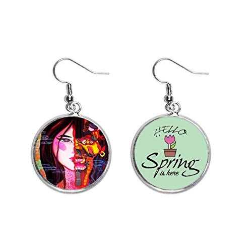 Pendientes de primavera de arte abstracto y joyas con colgante decorativo moderno