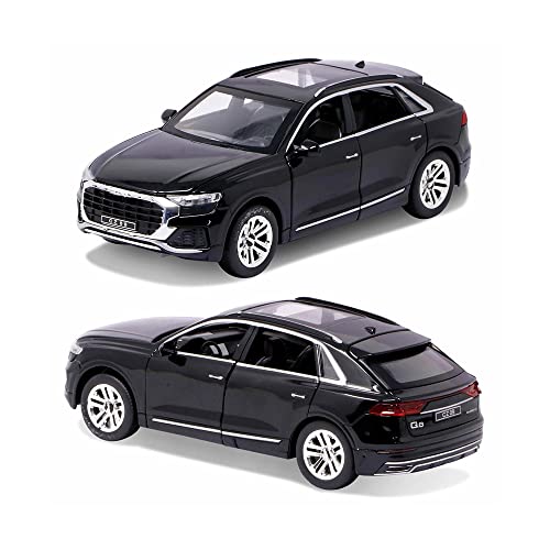 Image of 1 /24 Big Q8 Toy Car Metal Pull Back Diecast Car with Openable Door and Light Sound Gifts Toys for Kids