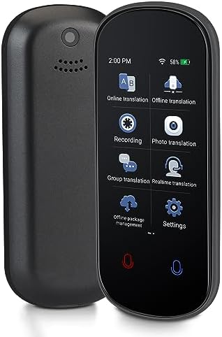 RAVIAD Language Translator Device, Two Way Real-Time Voice Translation, Support 138 Languages, Accurate Offline&Recording&Photo Instant Translation with 3” HD Inch Touch Screen for Travel