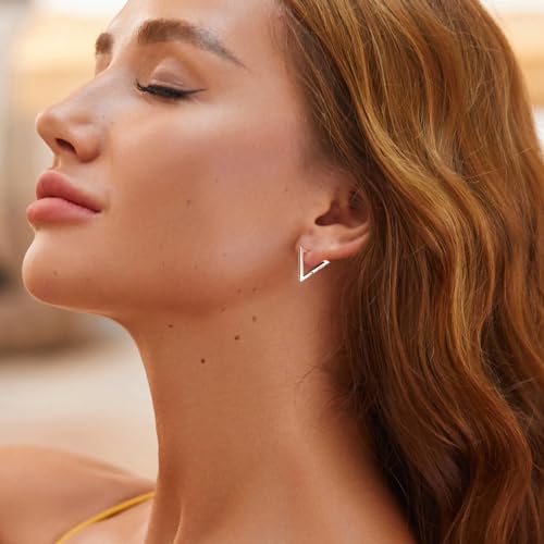 Créoles géométriques en argent 925 parfaits accessoires de bureau - 6