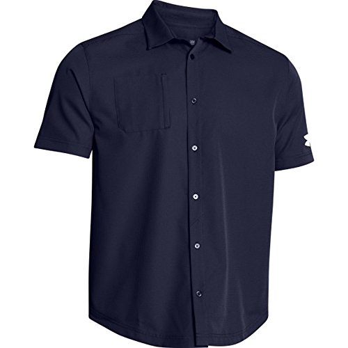 Under Armour Men's Ultimate Button Down chemise manches courtes bleu marine taille M