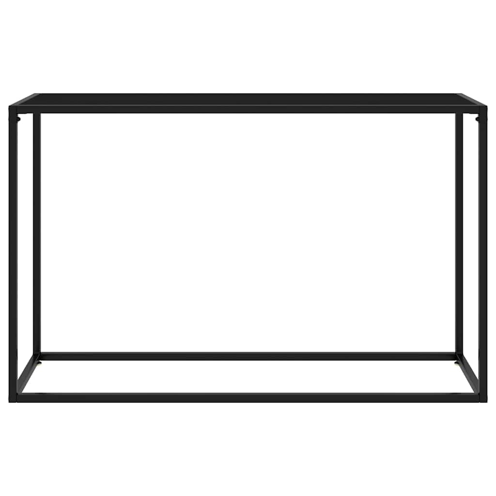 Générique Konsola stołowa czarna 120 x 35 x 75 cm szkło hartowane | Stal malowana proszkowo, wytrzymała, łatwa do czyszczenia, stolik boczny