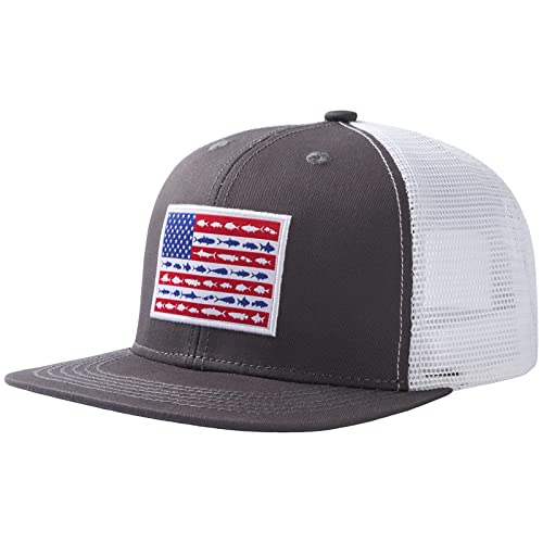 Image of BASSDASH Flat Brim Trucker Cap Adjustable Snapback Hat Mesh Back for Men Women