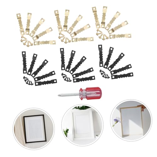 Image of Cabilock 1 Set Sawtooth Picture Hangers with Screws Concealed Hook Design for Easy Installation Multiuse Hardware for Hanging Frames Photos Clocks and Tools Rvs and Trucks