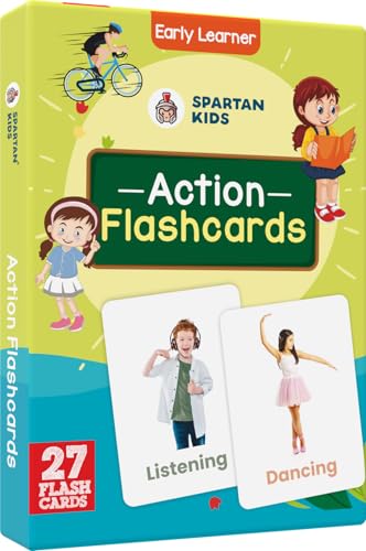 Image of SPARTAN KIDS Action Flash Cards for Kids | 27 Early Learning Flash Cards Easy & Fun Way of Learning 1 Year to 6 Years Baby