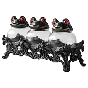 Generico Seasoning Jars, Frog Design Salt Pepper Organization Canister, Apothecary Jar with Lids for Kitchen Pantry, Cabinet, Counter, Food Storage, Home, House, Camping, Practical Decor