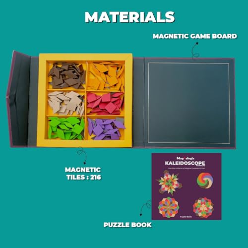 Image of PELIKAS TOYZ Magnalogix Magnetic Mandala Art Puzzle Game for Kids 7-12, Mosaic Art Kit & Kaleidoscope Puzzles, Gift for Girls Boys Age 8-10 Years, Creative STEM Kit