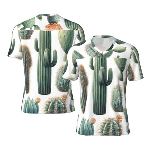 Stylish Athletic Sports Jersey Cactus-Succulents-Plant Men's Rugby Jersey 3X-Large
