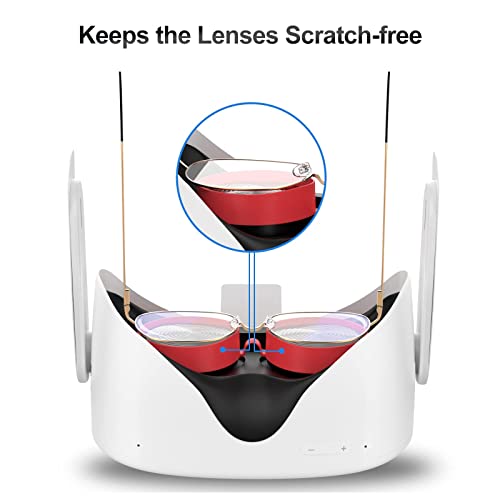 SUPERUS Silikon Anti-Kratzer Linsenschutz - VR Brillen Abstandshalter Kompatibel mit Oculus/Meta Quest 2 - VR-Zubehör Schützt VR-Objektive vor Kratzern auf der Brille (Rot) - Image 6