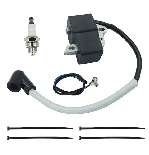 545046701 530039224 Ignition Coil Module Compatible with Husqvarna 124C 124R 124L 125C 125E 125R 125L 125RJ 128C 128R 128CD 128LD Trimmer Edger Brushcutter with Spark plug