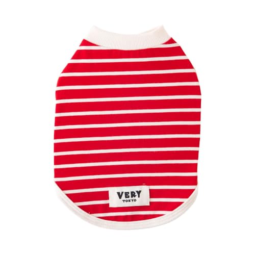 VERY TOKYO 犬服 BORDERS CLUB Tシャツ レッド/ピンク 小型犬 中型犬 大型犬 超大型犬 (レッド, 16号)