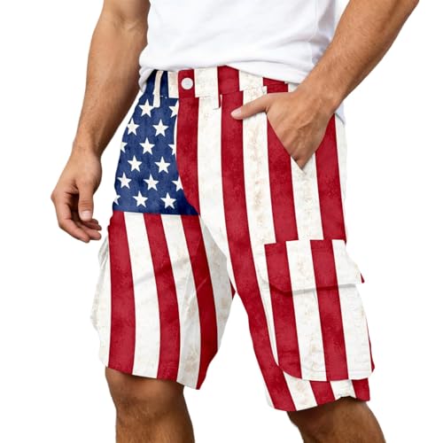 Cargo court homme imprimé patriotique été WWricotta casual