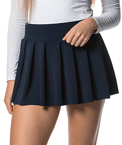 Mini jupe pour femme - Jupe courte plissée sexy pour le sport, les loisirs, le bureau, les fêtes, pétrole, L Cover