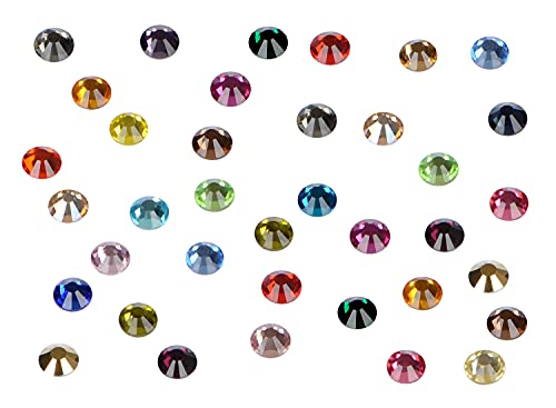 Image of 1440 Pieces Nail Rhinestones Glueless Round Flat Crystal Rhinestones for Jewelry Making with a Pen (SS20 1440 Pieces, Mixture)