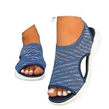 Genérico Sandalias Mujer Sandalias Trekking Mujer Zapatos Verano Chanclas Fascitis Plantar Atadas Al Pie Comodos De Deportivas Planas Cómodas Bajas Caminar Zapatillas Para Calzado Comodas Ortopedicas