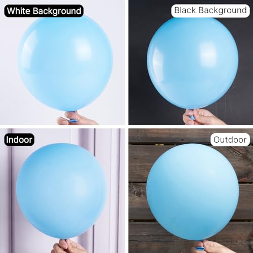 Image of PartyWoo Light Blue Balloons 50pcs Baby Pastel Sky Aqua Blue Color 12 Inch | Balloons for Birthday Gender Reveal Wedding Anniversary Baby Shower Graduation Bachelorette Party Decorations Blue-Y4
