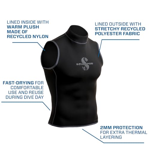 SCUBAPRO Chaleco para Buceo sin Capucha, 2.0 mm, Neopreno Puro a Base de Piedra Caliza, Unisex, 2XL miniatura 5