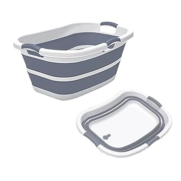 Multi-Functional Collapsible Pet Bathtub with Drainage Hole, 3 Handled Dog Bath Tub, Portable Indoor Outdoor Foldable Washing Tub Bathing Tub Small Pets Bathtub for Puppy Small Dogs Cats and Kids