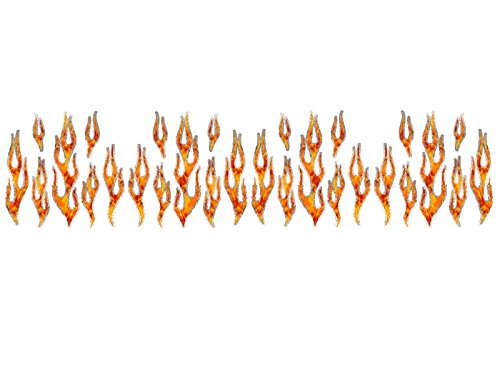 No.28 - 28Piece Set - True Fire/Silver Foil - Old School Flame Decals For Motorcycle Tank, Fenders, Helmet #TOP5