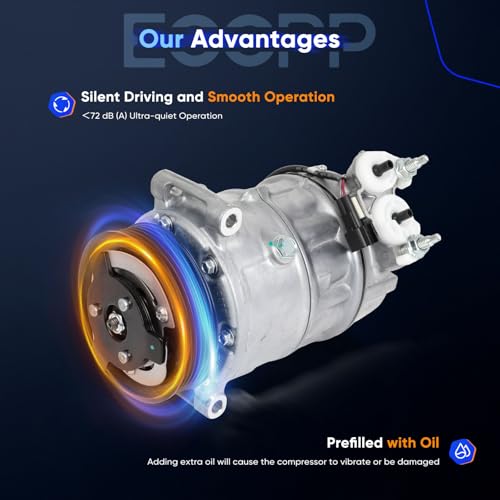 Image of ECCPP AC Compressor with Clutch 2010-2017 Fit for Jaguar XF XFR XJ XJR XK 5.0L 2010-2013 Fit for Land Rover LR4 5.0L Fast Cooling AC Compressor