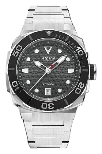 Alpina Men's Automatic Seastrong Watch, Silver-Tone Stainless Steel Bracelet, Gray
