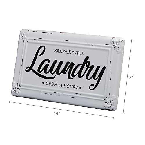 Barnyard Designs Self-Service Laundry Wall Sign Vintage Primitive Country Laundry Room Home Decor 14” X 7” #TOP3