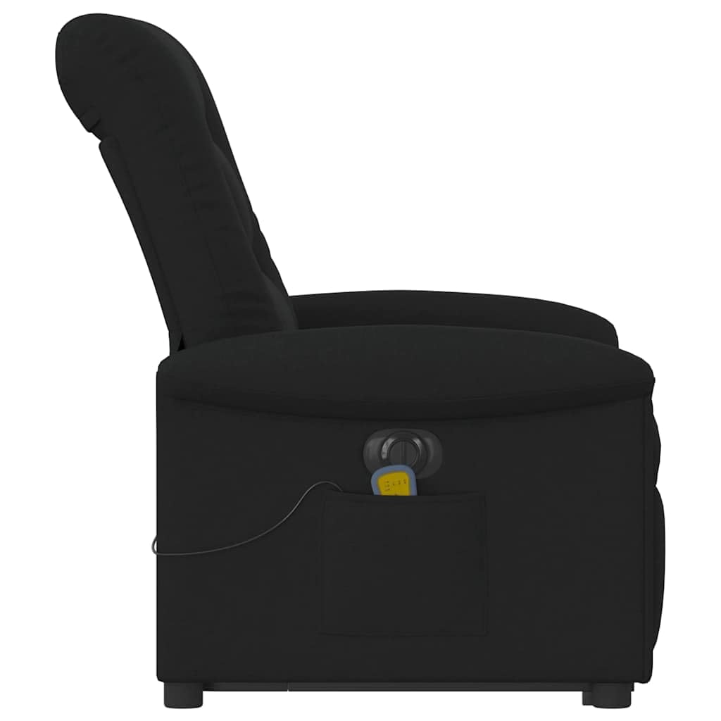 Genérico Sillón de Masaje eléctrico reclinable elevable Tela Negro,Sillas,Sillones-3303286