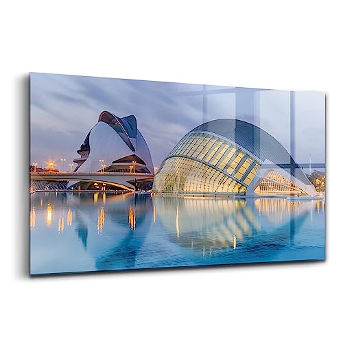 Peinture sur verre City Sunset de 140x70cm pour illuminer votre salle à manger