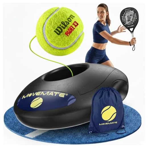 MOVEMATE Set de Entrenamiento Pádel con Pelota de Pádel Wilson® – Innovador Dispositivo Deportivo para Jugar y Entrenar al Aire Libre, en el jardín, la terraza - Entrenador Padel