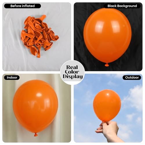 Image of Togvu Orange Balloons, 50Pack 5 Inch Small Mini Matte Orange Latex Party Balloons for Birthday Halloween Graduation Thanksgiving Baby Shower Wedding Party Decorations Supplies