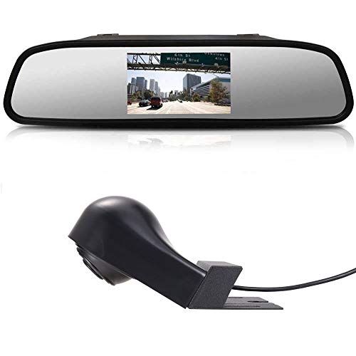 Reversing Camera + 4.3 Inch HD Rearview MirrorParking Mirror for All Cars + Car Third Roof Top Mount Brake Lamp Backup Camera for Mercedes Benz Viano Vito W639 VAN 2003-2014