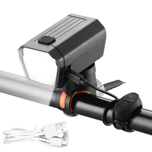 Luces Delanteras para Bicicleta | Luz LED Recargable para Ciclismo con Timbre Integrado De 120dB,Lámpara Frontal De 300 Lumen Alta Luminosidad Impermeable para Ciclismo Urbano Y Montaña